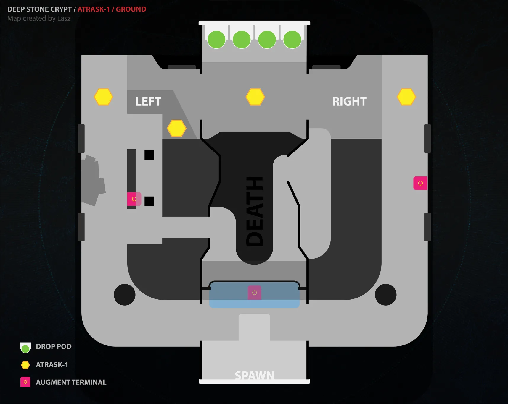 Deep Stone Crypt Fallen Exo encounter map — Ground side (entry point)