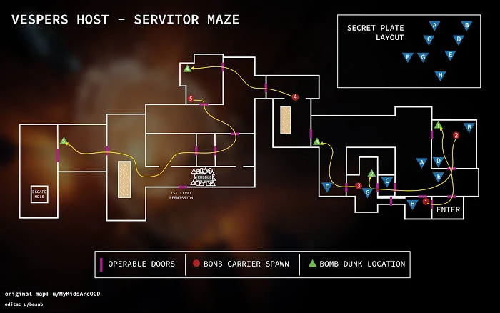 Vesper's Host Integration encounter servitor maze map